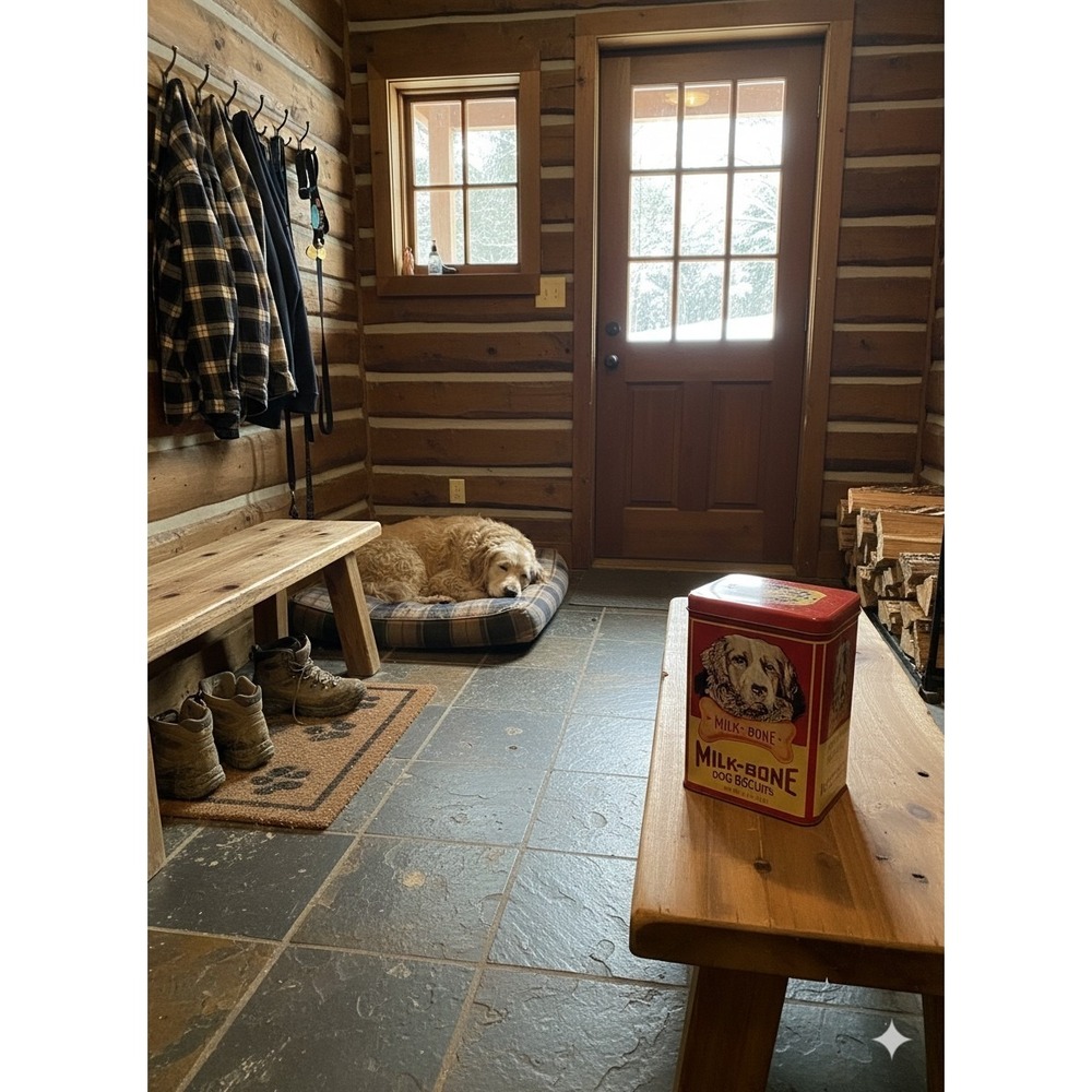 Vintage Milk Bone Dog Tin Can With Lid &  Treat Holder Case VTG 90's EUC